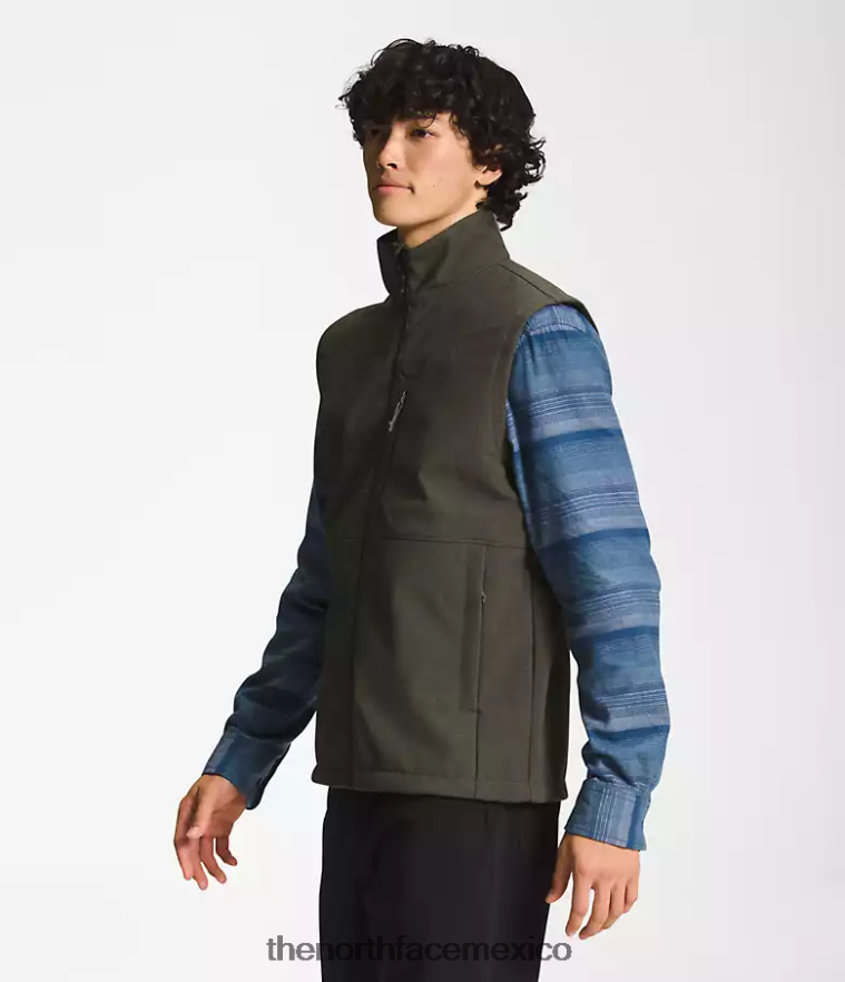 The North Face ropa NFHLJL201 nuevo gris topo verde oscuro jaspeado hombres chaleco biónico apex