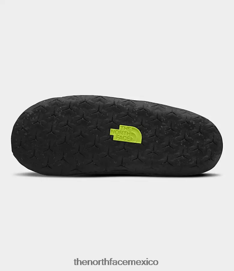 The North Face calzado NFHLJL558 Estampado de camuflaje con punteado oliva militar/amarillo LED hombres mulas nuptse