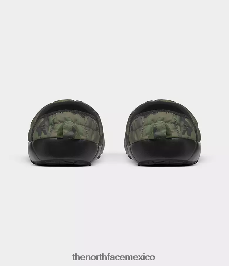 The North Face calzado NFHLJL1127 estampado de camuflaje de maleza de tomillo/tomillo hombres mulas de tracción thermoball v