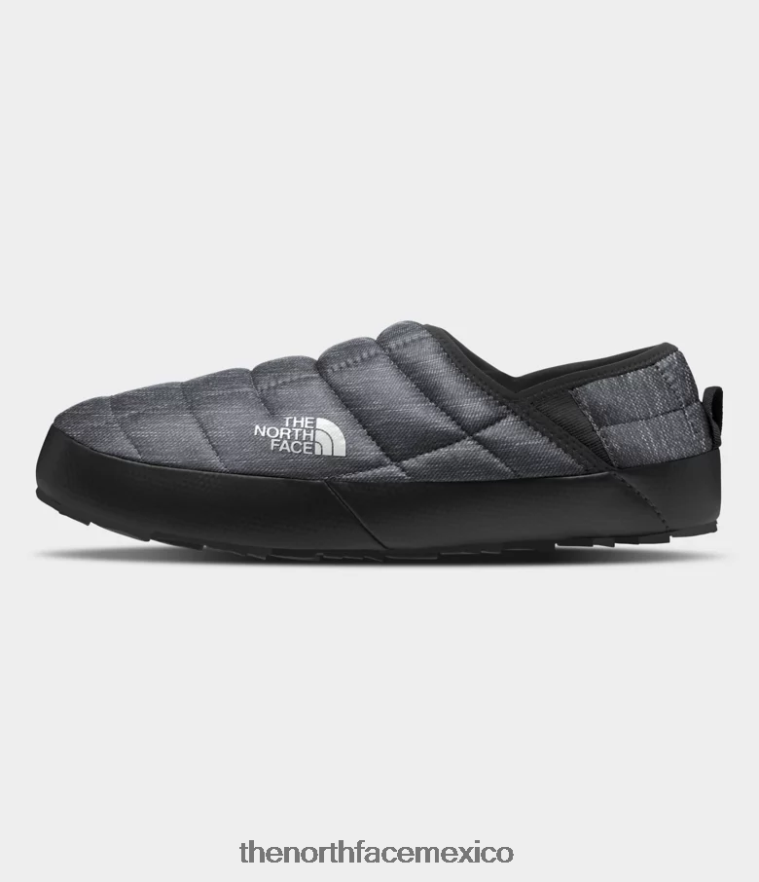 The North Face calzado NFHLJL1128 estampado brezo gris fantasma/negro tnf hombres mulas de tracción thermoball v