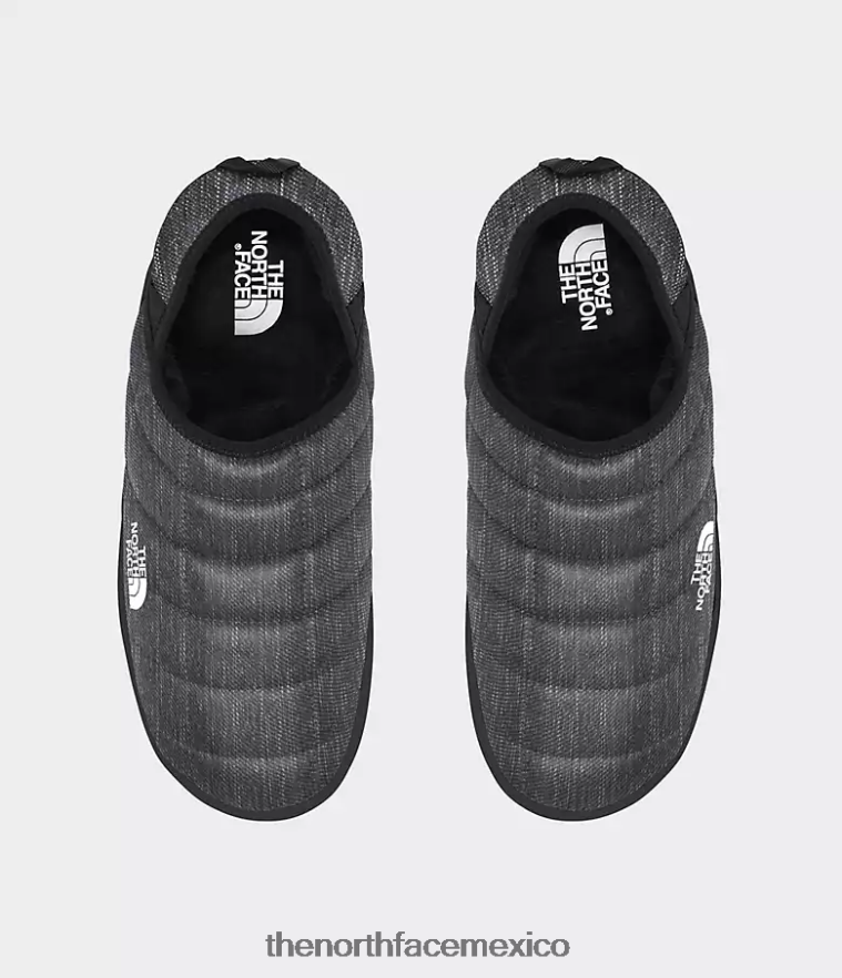 The North Face calzado NFHLJL1128 estampado brezo gris fantasma/negro tnf hombres mulas de tracción thermoball v