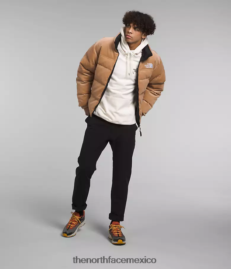 The North Face ropa NFHLJL1203 mantequilla de almendras/tnf negra hombres 92 chaqueta nuptse reversible