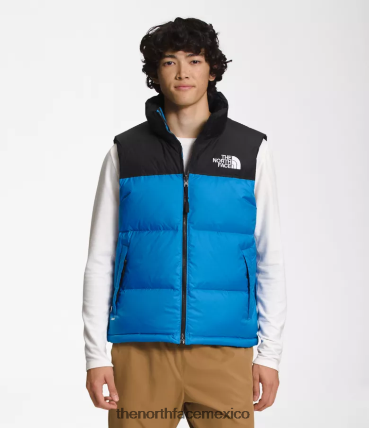The North Face ropa NFHLJL289 azul súper sónico hombres chaleco retro nuptse 1996