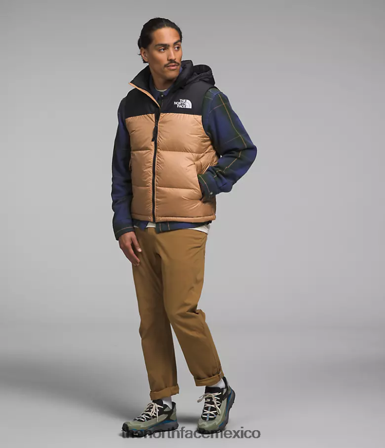 The North Face ropa NFHLJL291 mantequilla de almendras hombres chaleco retro nuptse 1996