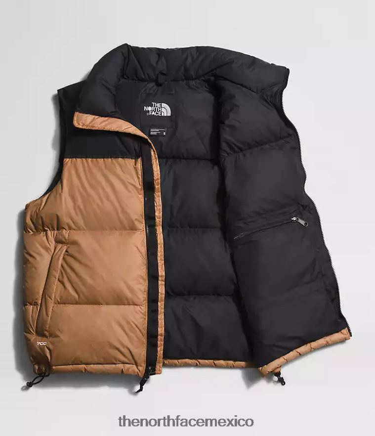The North Face ropa NFHLJL291 mantequilla de almendras hombres chaleco retro nuptse 1996