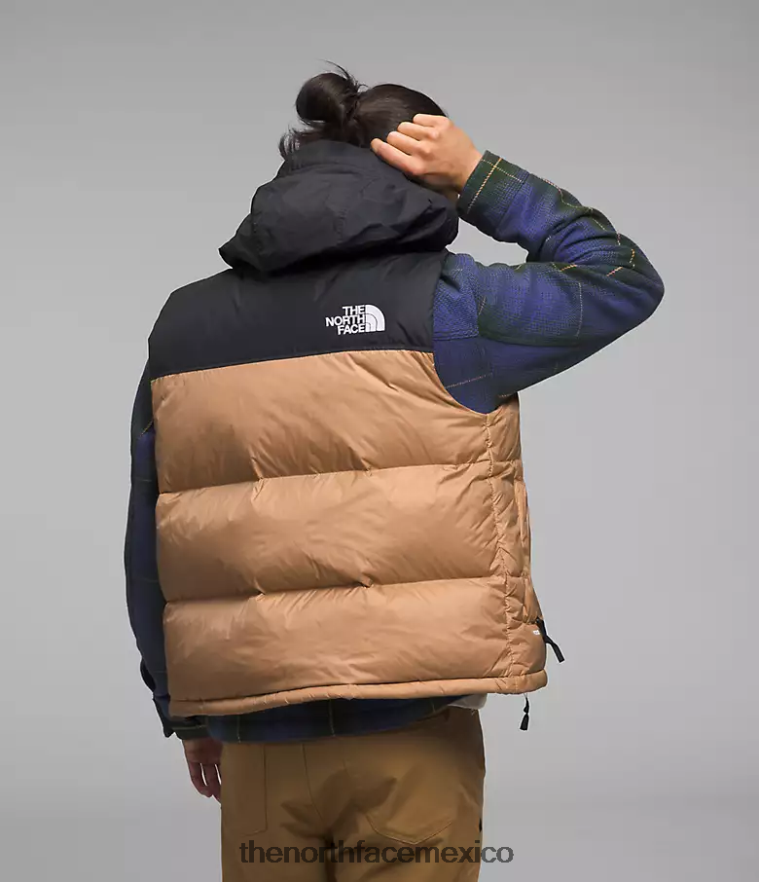 The North Face ropa NFHLJL291 mantequilla de almendras hombres chaleco retro nuptse 1996