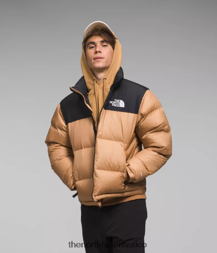 The North Face ropa NFHLJL471 mantequilla de almendras/tnf negra hombres chaqueta retro nuptse 1996
