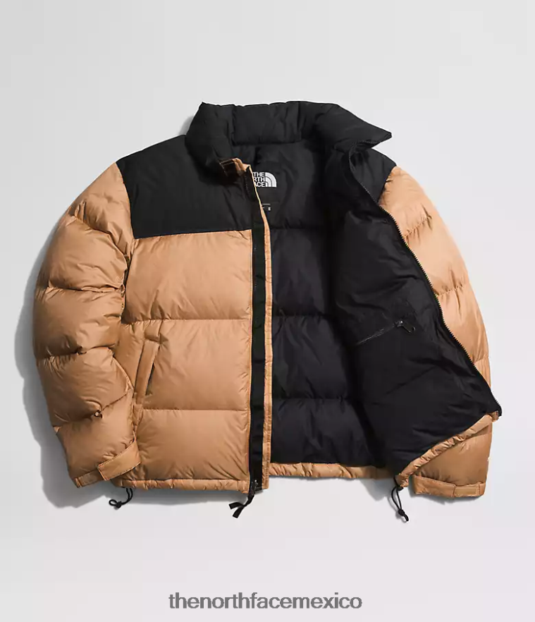 The North Face ropa NFHLJL471 mantequilla de almendras/tnf negra hombres chaqueta retro nuptse 1996