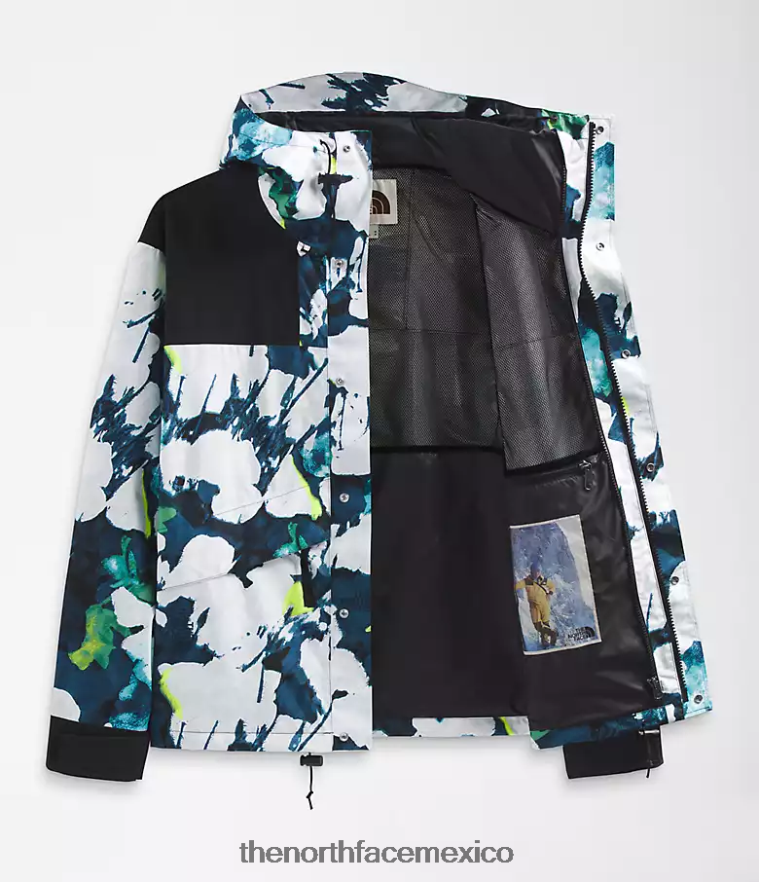 The North Face ropa NFHLJL1293 estampado floral abstracto azul marino smmt hombres 86 chaqueta retro de montaña