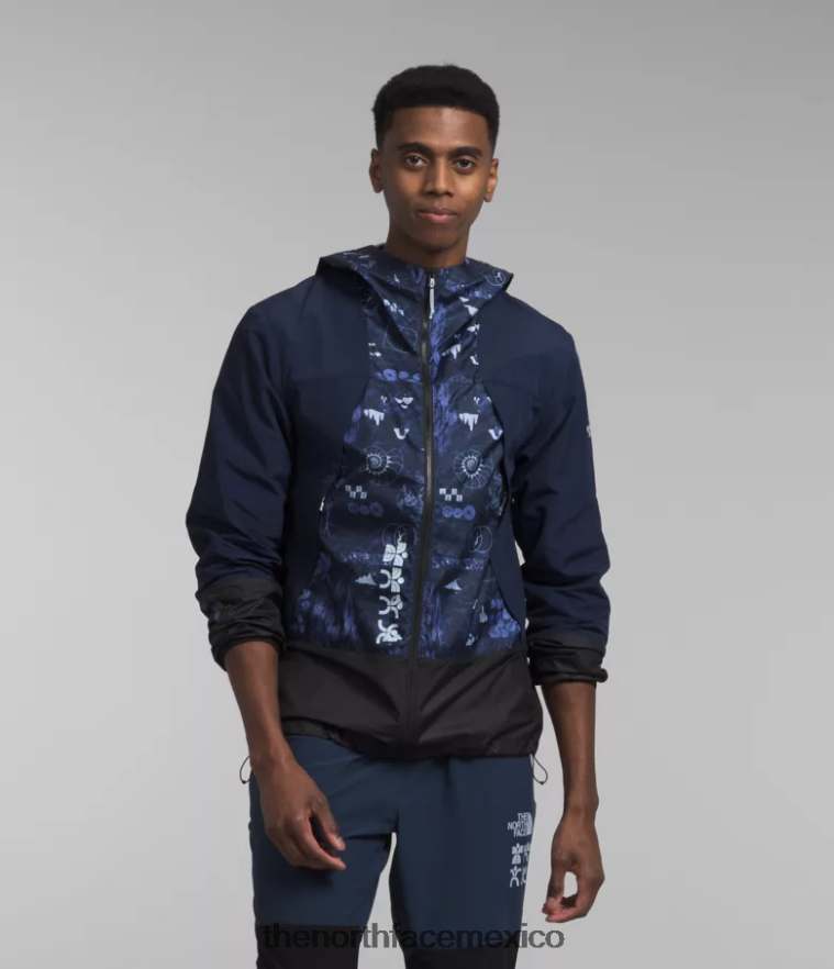 The North Face ropa NFHLJL344 cumbre azul marino naturaleza remix print/cumbre azul marino hombres chaqueta cortavientos trailwear