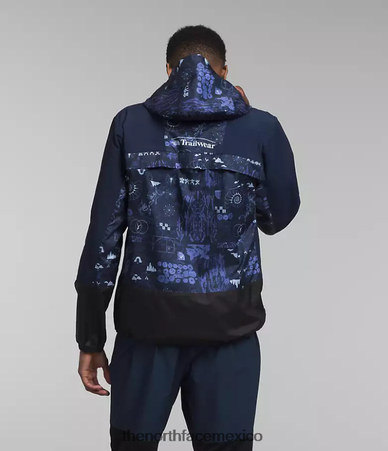 The North Face ropa NFHLJL344 cumbre azul marino naturaleza remix print/cumbre azul marino hombres chaqueta cortavientos trailwear