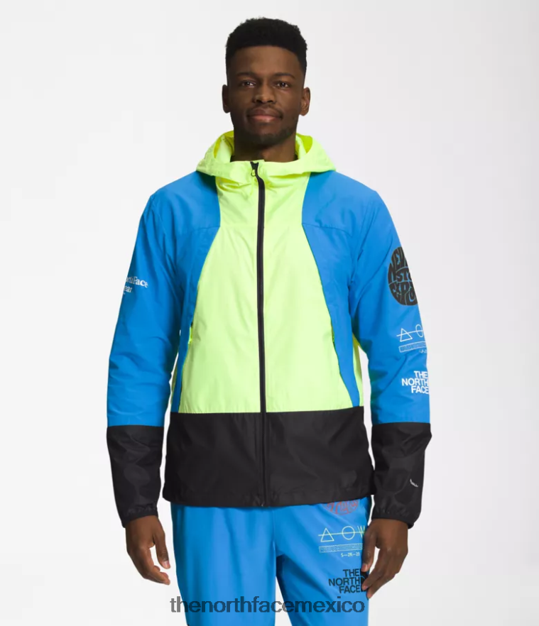 The North Face ropa NFHLJL346 led amarillo/super sonic azul/tnf negro hombres chaqueta cortavientos trailwear