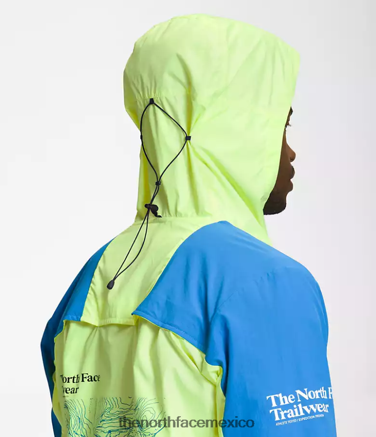 The North Face ropa NFHLJL346 led amarillo/super sonic azul/tnf negro hombres chaqueta cortavientos trailwear