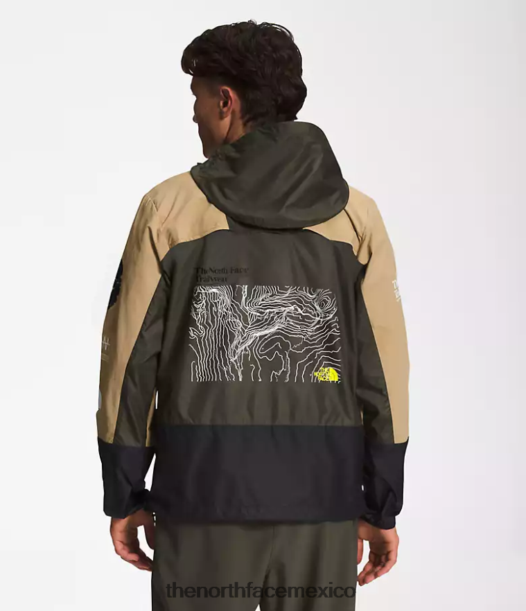 The North Face ropa NFHLJL347 caqui piedra/tnf negro/nuevo verde tuape hombres chaqueta cortavientos trailwear