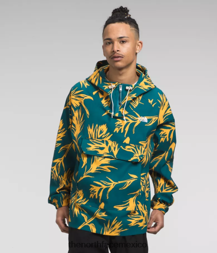 The North Face ropa NFHLJL593 estampado de pincel tropical coral azul hombres jersey clase v