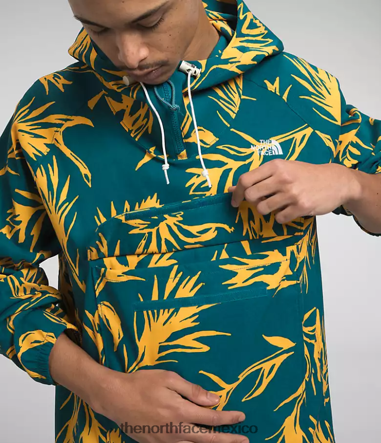 The North Face ropa NFHLJL593 estampado de pincel tropical coral azul hombres jersey clase v