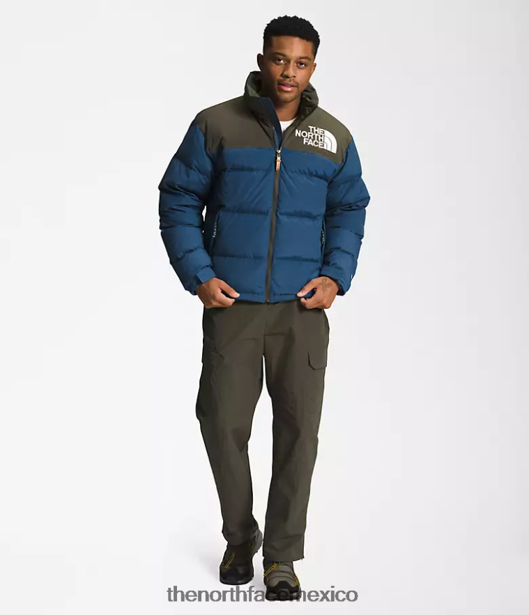The North Face ropa NFHLJL826 azul sombreado/nuevo verde topo hombres 92 nuptse de baja fidelidad y alta tecnología