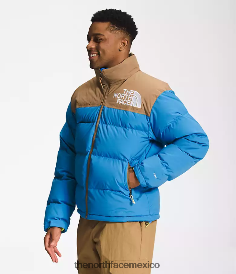 The North Face ropa NFHLJL828 azul súper sónico/marrón utilitario hombres 92 nuptse de baja fidelidad y alta tecnología