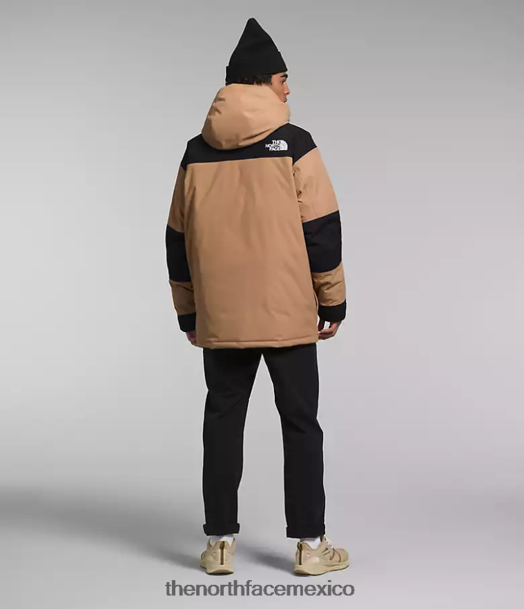 The North Face ropa NFHLJL1242 mantequilla de almendras/tnf negra hombres parka con aislamiento coldworks