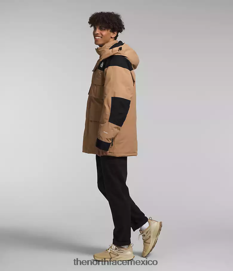 The North Face ropa NFHLJL1242 mantequilla de almendras/tnf negra hombres parka con aislamiento coldworks