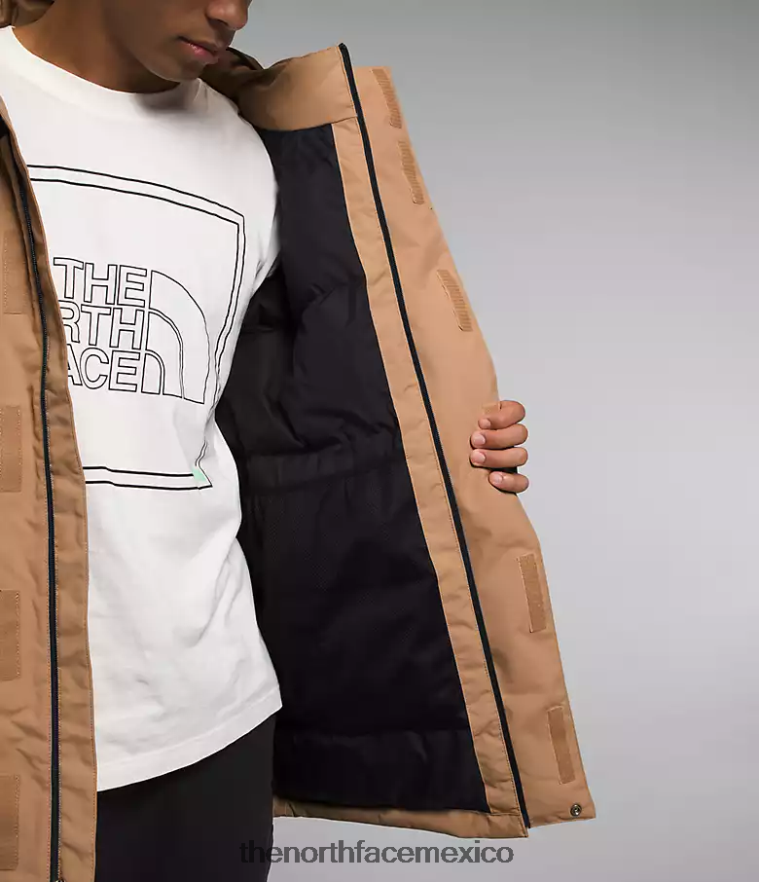 The North Face ropa NFHLJL1242 mantequilla de almendras/tnf negra hombres parka con aislamiento coldworks