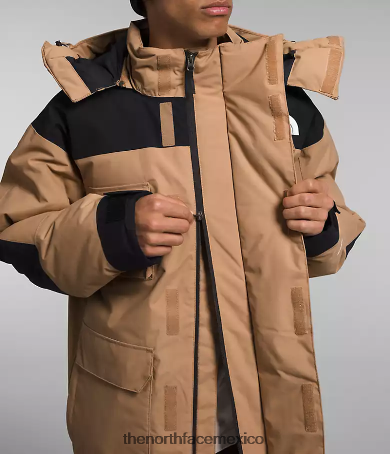 The North Face ropa NFHLJL1242 mantequilla de almendras/tnf negra hombres parka con aislamiento coldworks