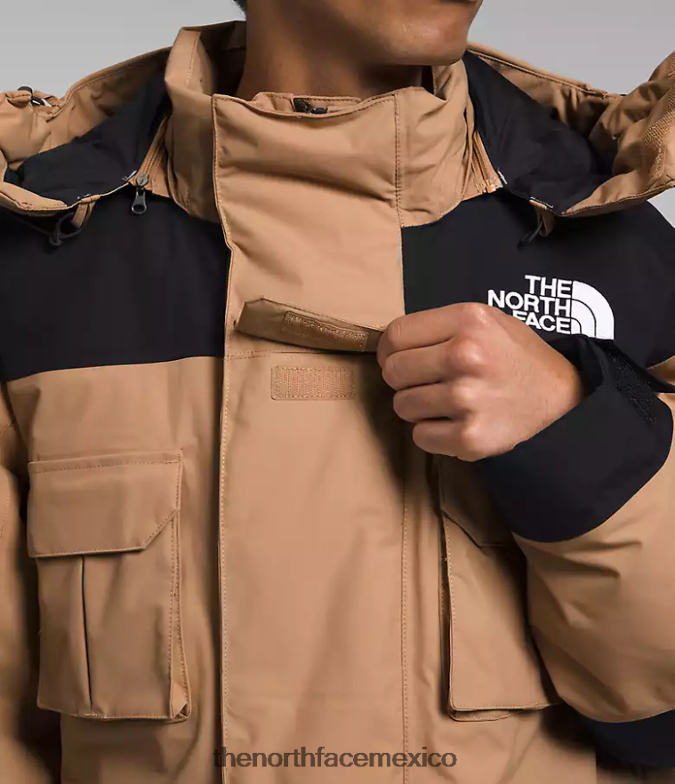 The North Face ropa NFHLJL1242 mantequilla de almendras/tnf negra hombres parka con aislamiento coldworks