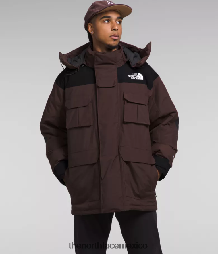 The North Face ropa NFHLJL1244 marrón carbón/negro tnf hombres parka con aislamiento coldworks