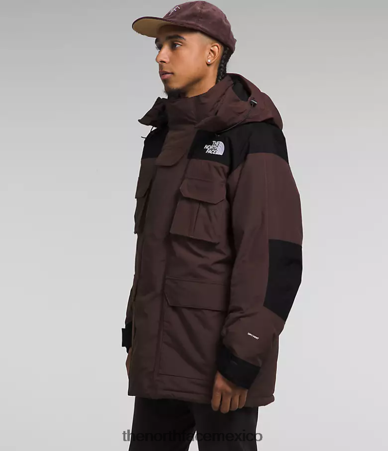 The North Face ropa NFHLJL1244 marrón carbón/negro tnf hombres parka con aislamiento coldworks