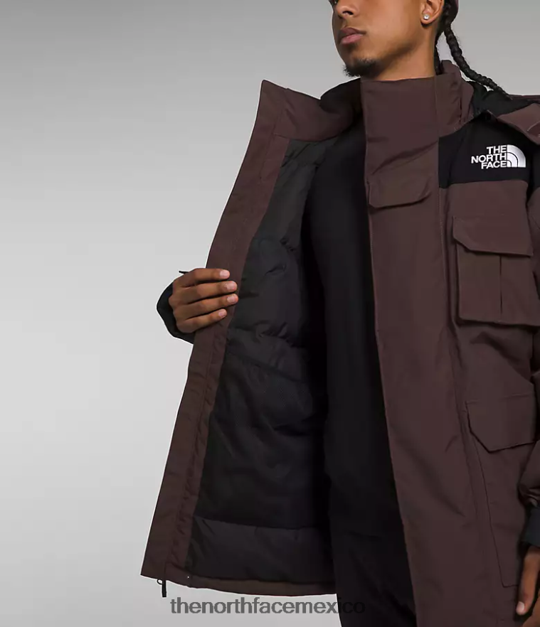 The North Face ropa NFHLJL1244 marrón carbón/negro tnf hombres parka con aislamiento coldworks