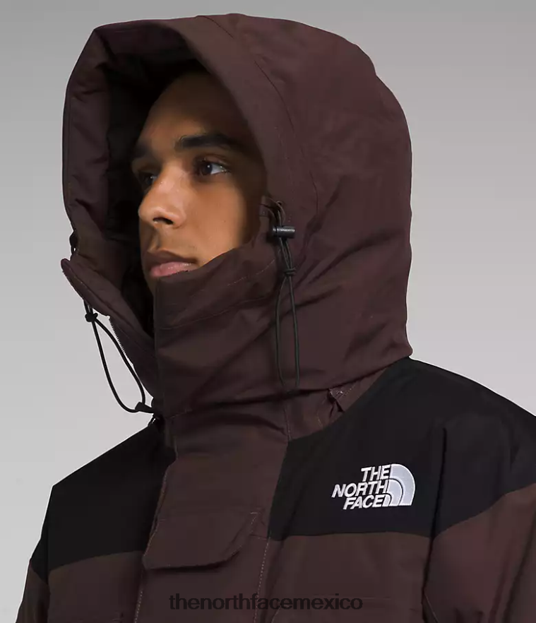 The North Face ropa NFHLJL1244 marrón carbón/negro tnf hombres parka con aislamiento coldworks