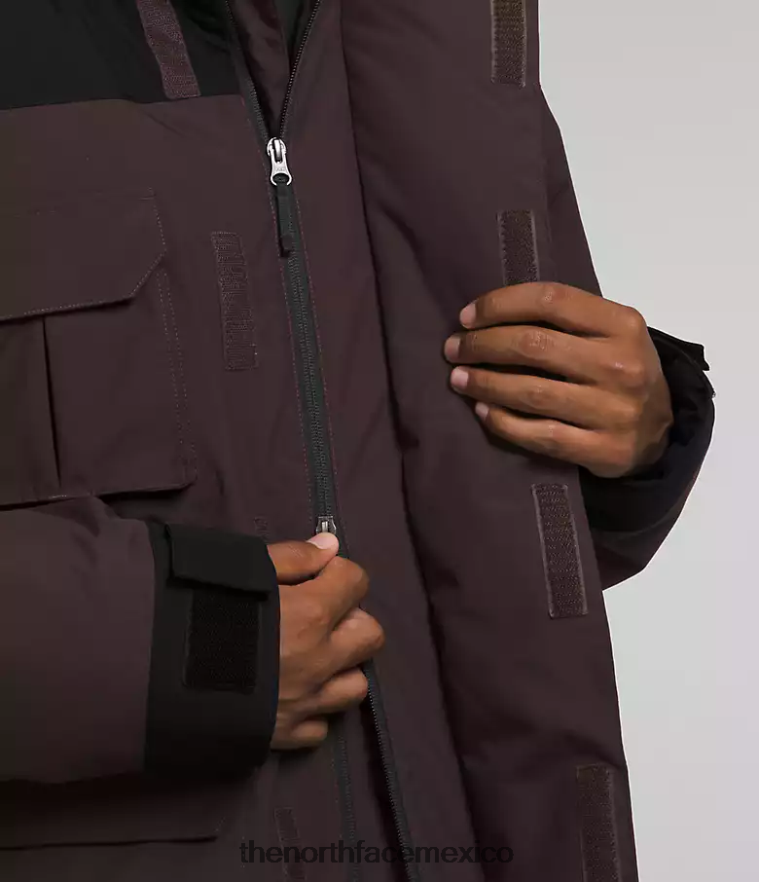 The North Face ropa NFHLJL1244 marrón carbón/negro tnf hombres parka con aislamiento coldworks