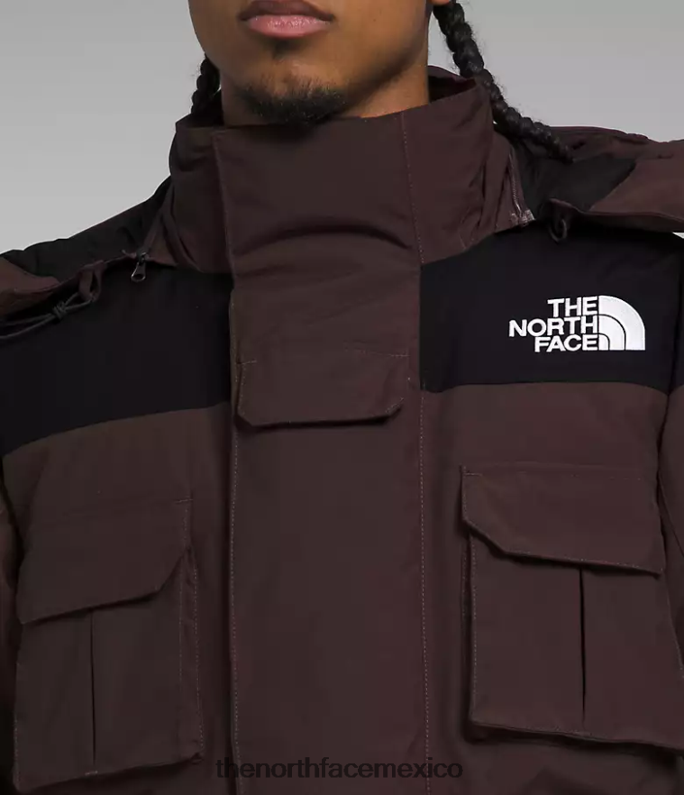 The North Face ropa NFHLJL1244 marrón carbón/negro tnf hombres parka con aislamiento coldworks