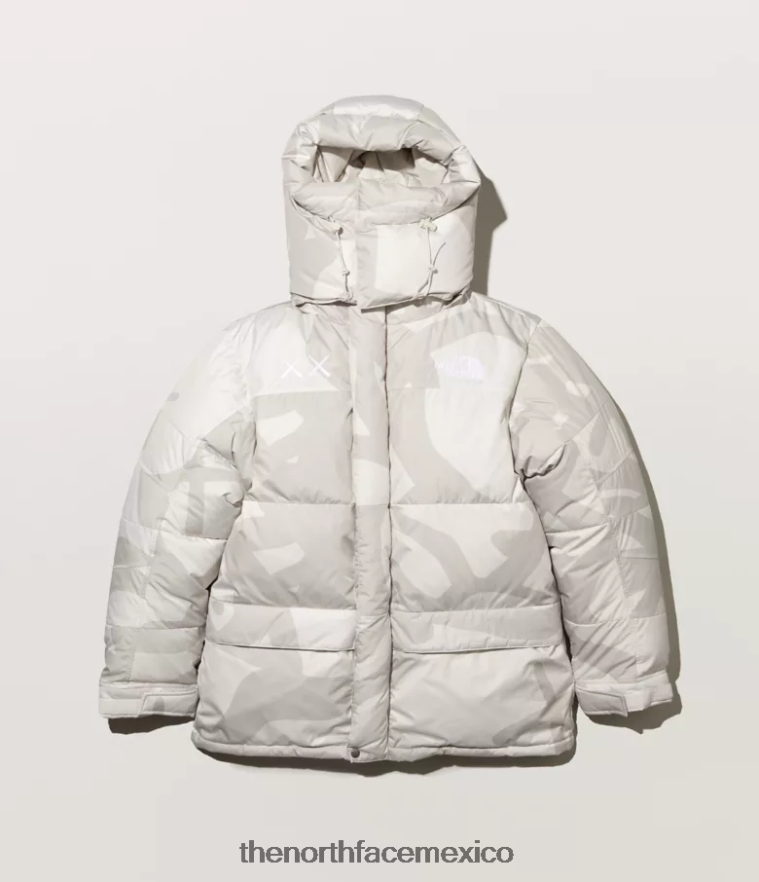 The North Face ropa NFHLJL143 Impresión de himno marfil claro de luna de kw hombres parka himalaya tnf x kaws retro 1994