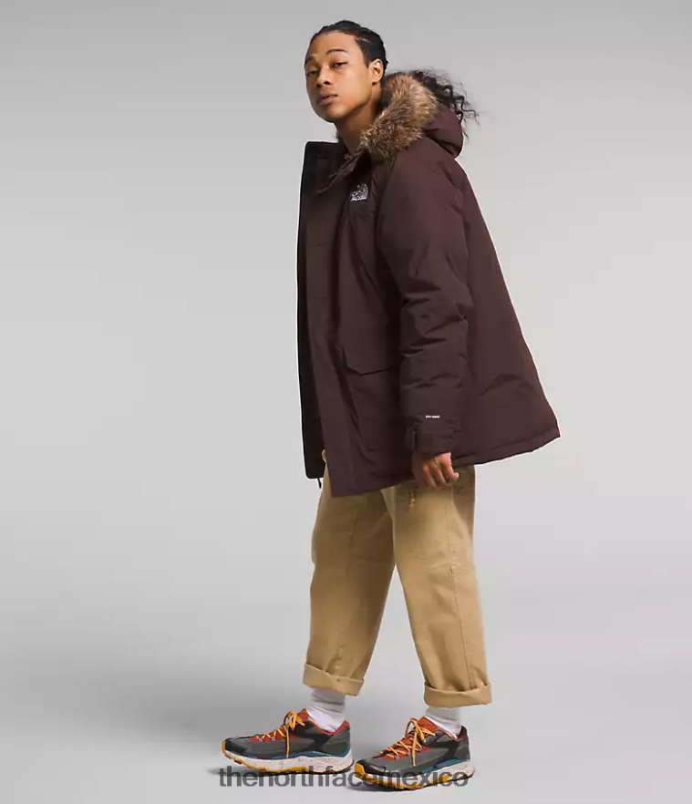 The North Face ropa NFHLJL3 estampado de monograma de mantequilla marrón carbón/mantequilla de almendras hombres parka mcmurdo