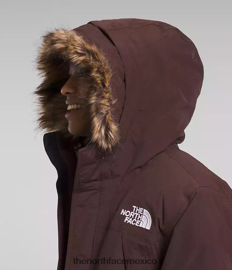 The North Face ropa NFHLJL3 estampado de monograma de mantequilla marrón carbón/mantequilla de almendras hombres parka mcmurdo