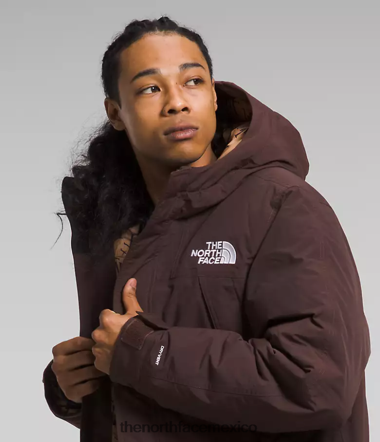 The North Face ropa NFHLJL3 estampado de monograma de mantequilla marrón carbón/mantequilla de almendras hombres parka mcmurdo