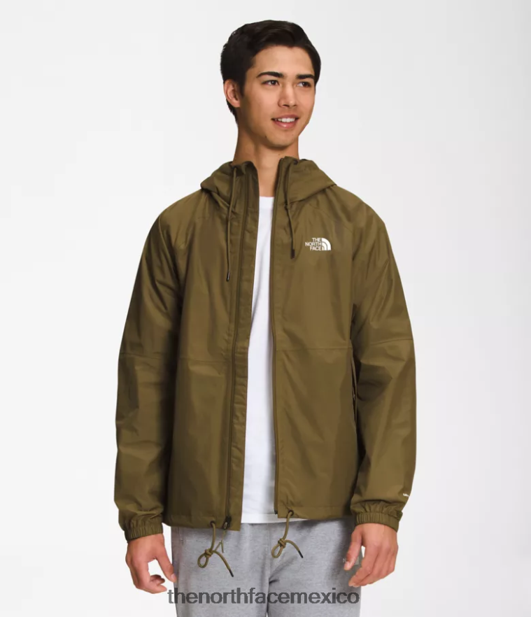 The North Face ropa NFHLJL1197 oliva militar hombres sudadera con capucha anora lluvia