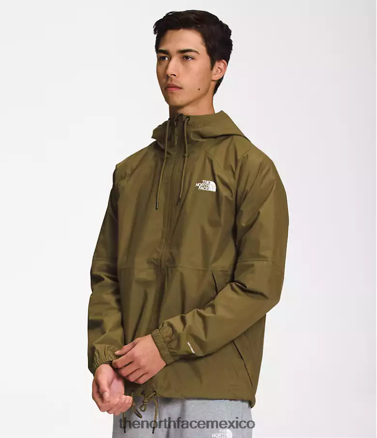 The North Face ropa NFHLJL1197 oliva militar hombres sudadera con capucha anora lluvia