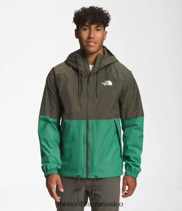 The North Face ropa NFHLJL1202 nuevo verde topo/verde hierba intenso hombres sudadera con capucha anora lluvia