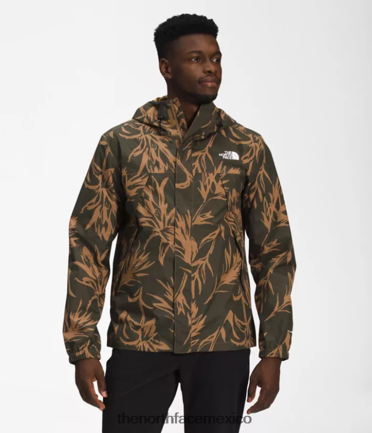 The North Face ropa NFHLJL287 estampado de pincel tropical marrón utilitario hombres chaqueta anora