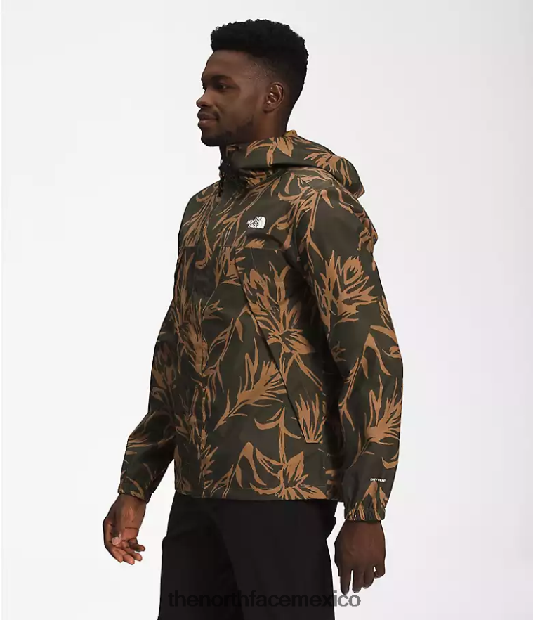 The North Face ropa NFHLJL287 estampado de pincel tropical marrón utilitario hombres chaqueta anora