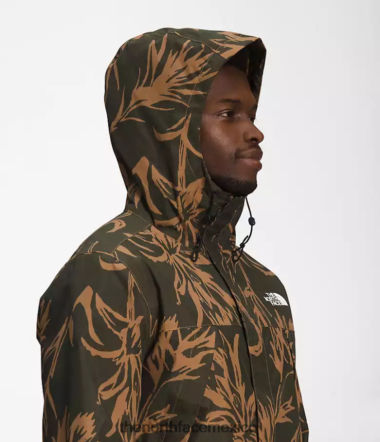 The North Face ropa NFHLJL287 estampado de pincel tropical marrón utilitario hombres chaqueta anora