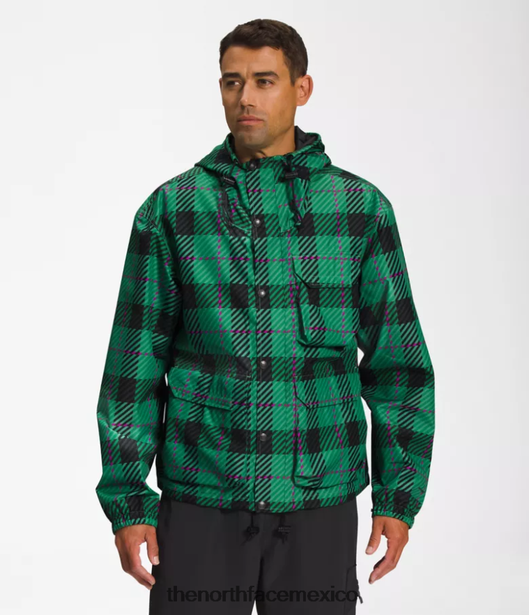 The North Face ropa NFHLJL295 tela escocesa verde hierba profunda hombres chaqueta de lluvia utilitaria m66