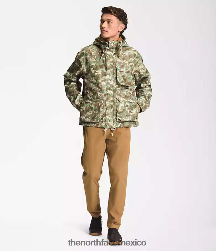 The North Face ropa NFHLJL296 estampado de camuflaje punteado en color verde oliva militar hombres chaqueta de lluvia utilitaria m66