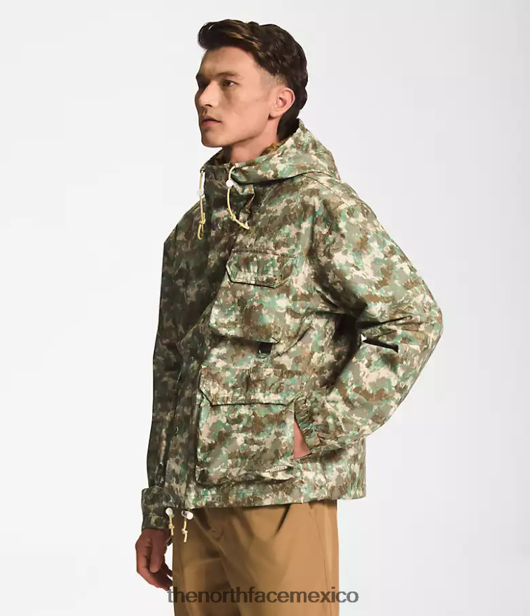 The North Face ropa NFHLJL296 estampado de camuflaje punteado en color verde oliva militar hombres chaqueta de lluvia utilitaria m66