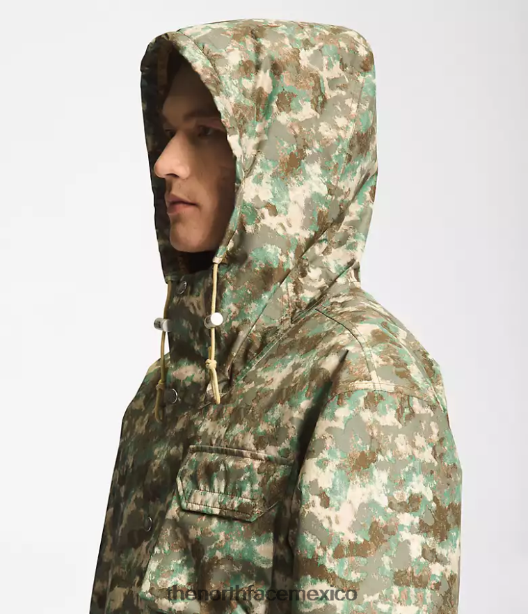 The North Face ropa NFHLJL296 estampado de camuflaje punteado en color verde oliva militar hombres chaqueta de lluvia utilitaria m66