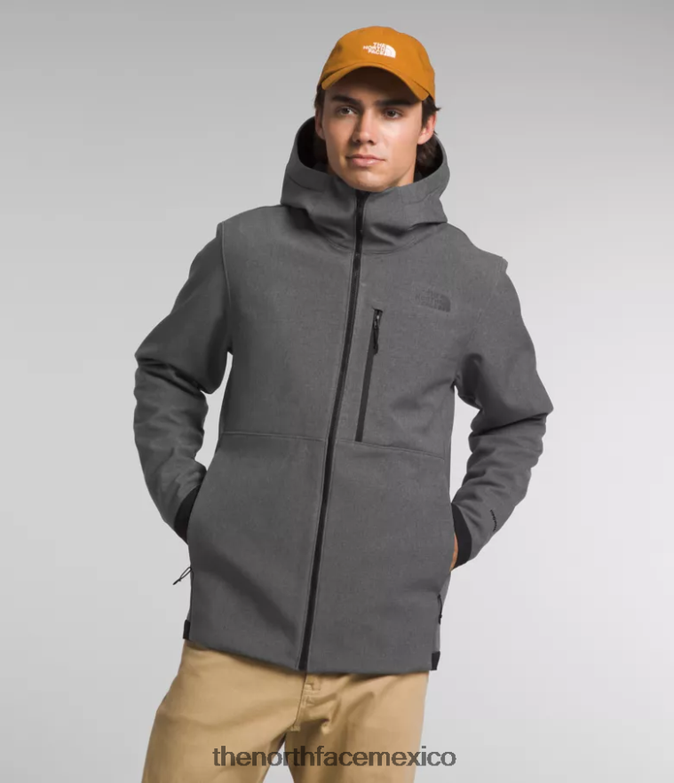 The North Face ropa NFHLJL995 tnf gris oscuro jaspeado hombres sudadera con capucha apex bionic 3
