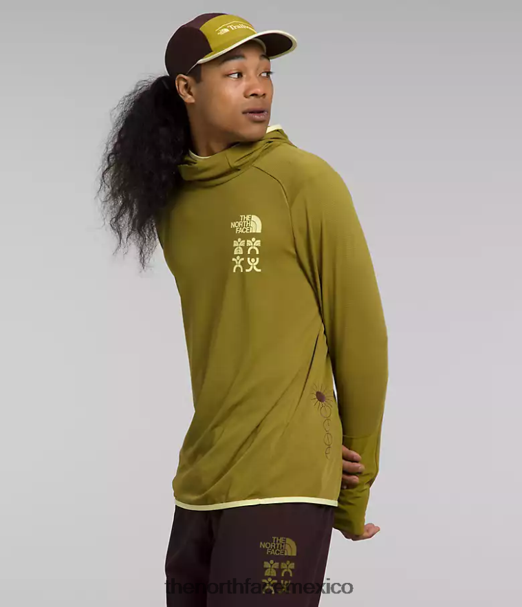 The North Face ropa NFHLJL550 musgo de azufre hombres sudadera con capucha cerro alto