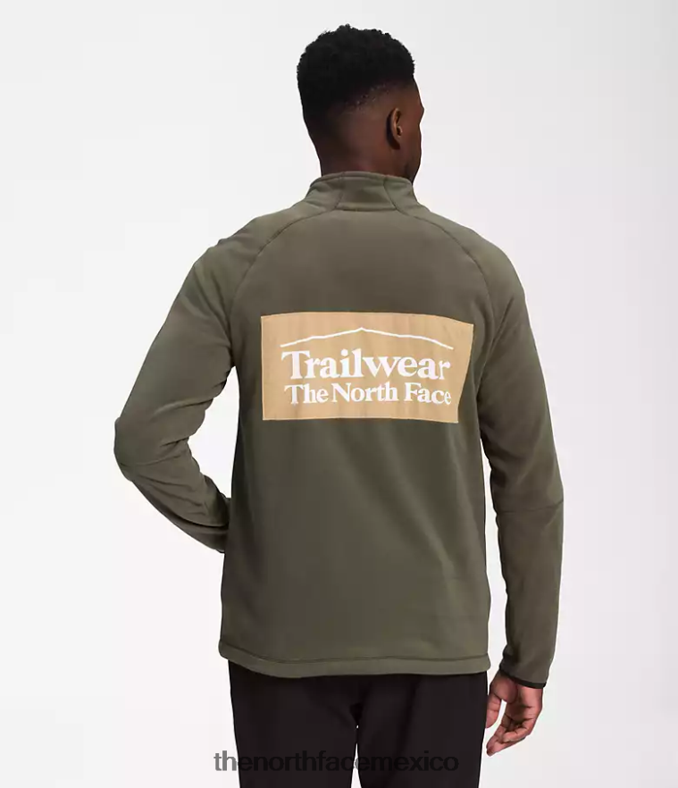 The North Face ropa NFHLJL651 nuevo verde topo/piedra caqui/tnf negro hombres trailwear fantasía cresta -cremallera